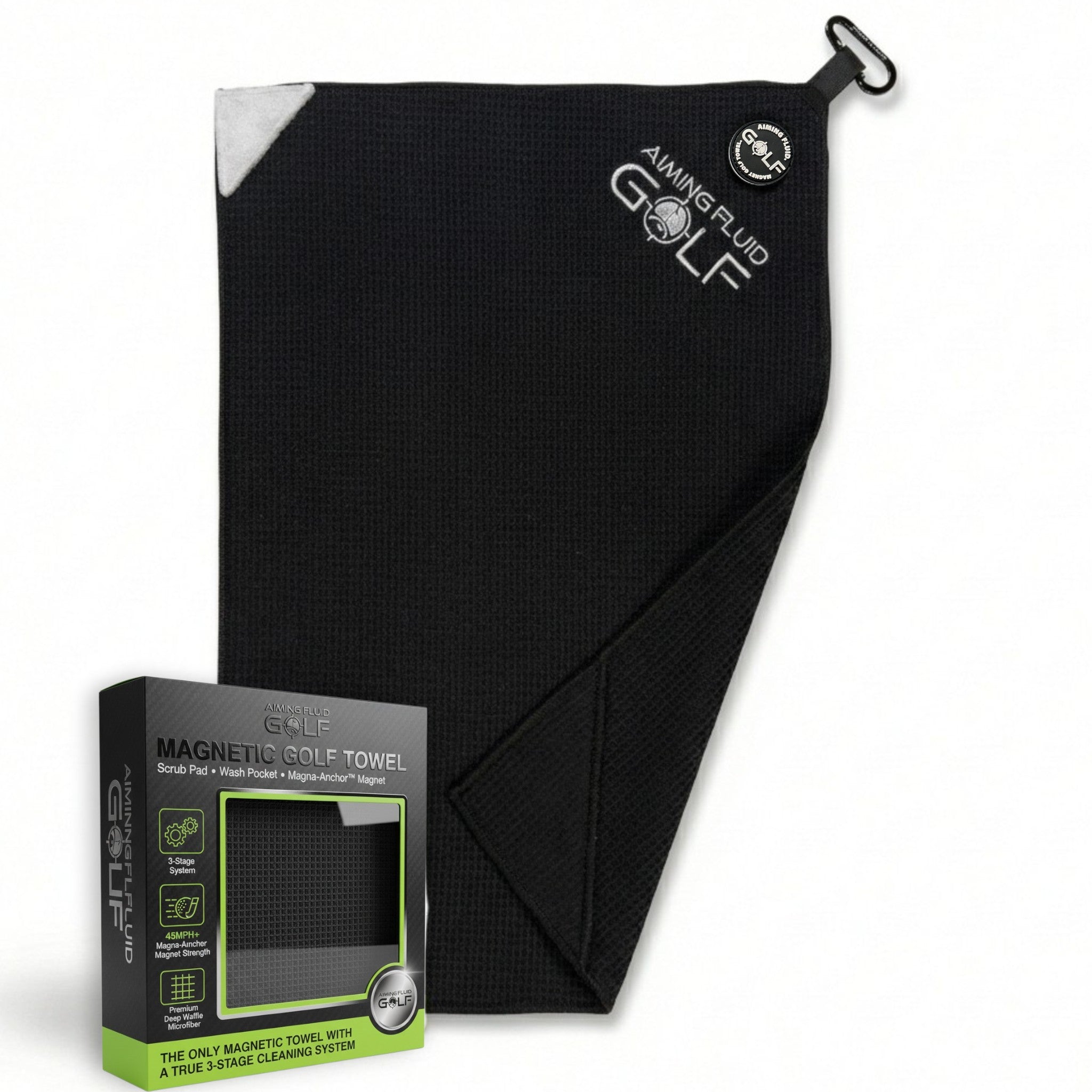 Magna-Anchor™ Magnetic Golf Towel – Stubby (16×24)