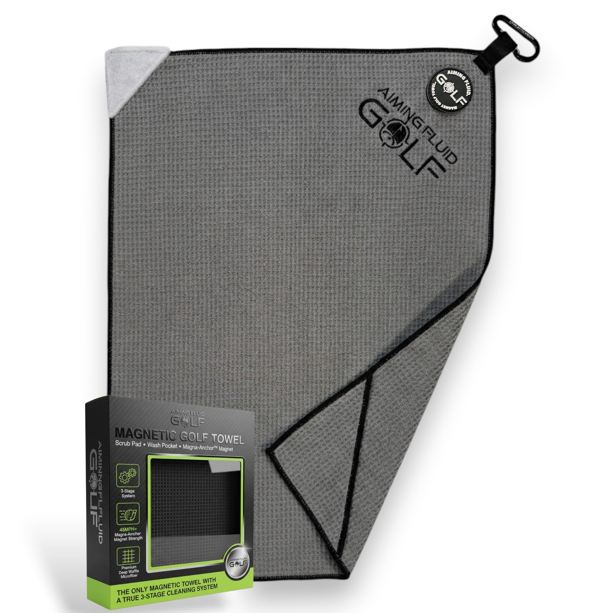 Magna-Anchor™ Magnetic Golf Towel – Stubby (16×24)