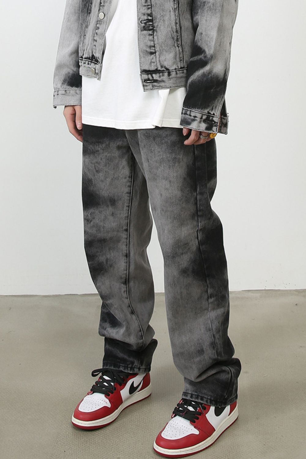 Men's Tie Dye Baggy Jeans with Pockets